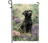 Drapeau de jardin pour chien, hortensia floral naturel, rose, vert printemps, double face, en toile de jute décorative pour extérieur, porche, pelouse, terrasse, 30,5 x 45,7 cm