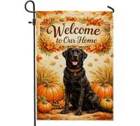 Drapeau de jardin pour chien, motif feuilles de citrouilles rustiques d'automne orange double face en toile de jute décorative pour extérieur, pelouse, porche, terrasse, entrée, 30,5 x 45,7 cm