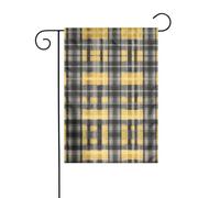 Drapeau de jardin pour décoration de jardin - 30,5 x 45,7 cm - WHJSSF jaune gris noir - Image épaisse et résistante à l'usure pour pots de fleurs et pelouses de jardin