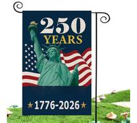 Drapeau de jardin pour le 250e anniversaire des États-Unis - Design patriote double face | commémoration des années de liberté 1776-2026 | Résistant aux UV et à la décoloration - Drapeau de cour 30,5
