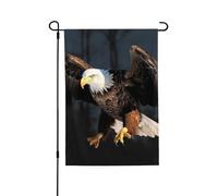 Drapeau de jardin pour l'extérieur - 71,1 x 101,6 cm - Double face - Aigle à tête blanche 3D - Drapeaux de jardin saisonniers - Drapeau de Saint-Valentin pour décoration de maison de printemps