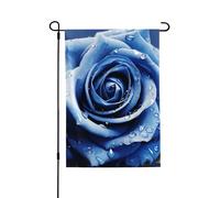 Drapeau de jardin pour l'extérieur - 71,1 x 101,6 cm - Double face - Belle rose bleue - Illustration saisonnière de jardin - Drapeau de Saint-Valentin pour décoration de maison de printemps