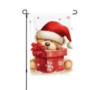 Drapeau de jardin pour l'extérieur - 71,1 x 101,6 cm - Double face - Chapeau de Père Noël - Cadeau et joyeux Noël - Drapeaux de jardin saisonniers - Drapeau de Saint-Valentin pour décoration de maison