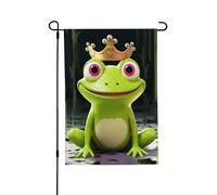 Drapeau de jardin pour l'extérieur - 71,1 x 101,6 cm - Double face - Couronne grenouille - Drapeaux de jardin saisonniers - Drapeaux d'extérieur - Drapeau de Saint-Valentin pour décoration de maison