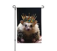 Drapeau de jardin pour l'extérieur - 71,1 x 101,6 cm - Double face - Couronne saisonnière avec hérisson - Pour la Saint-Valentin - Pour décoration de maison de printemps