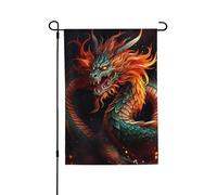 Drapeau de jardin pour l'extérieur - 71,1 x 101,6 cm - Double face - Dragon chinois - Drapeaux de jardin saisonniers - Drapeaux d'extérieur - Drapeau de Saint-Valentin pour décoration de maison de
