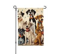 Drapeau de jardin pour l'extérieur - 71,1 x 101,6 cm - Double face - Drapeau de cour d'extérieur - Chiens de chiens de chasse - Drapeaux de jardin saisonniers - Drapeau de Saint-Valentin pour