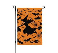 Drapeau de jardin pour l'extérieur - 71,1 x 101,6 cm - Double face - Drapeau de cour d'extérieur - Drapeau d'Halloween - Sorcière volante - Drapeaux de jardin saisonniers - Drapeau de Saint-Valentin