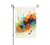 Drapeau de jardin pour l'extérieur - 71,1 x 101,6 cm - Double face - Drapeau de cour extérieur abstrait sur le thème de la musique - Drapeaux de jardin saisonniers - Drapeau de Saint-Valentin pour