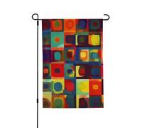 Drapeau de jardin pour l'extérieur - 71,1 x 101,6 cm - Double face - Drapeau de cour extérieur - Carrés d'art abstrait - Drapeaux de jardin saisonniers - Drapeau de Saint-Valentin pour décoration de