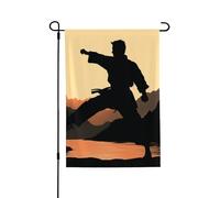 Drapeau de jardin pour l'extérieur - 71,1 x 101,6 cm - Double face - Drapeau de cour - Karaté - Drapeaux de jardin saisonniers - Drapeaux d'extérieur - Drapeau de Saint-Valentin pour décoration de
