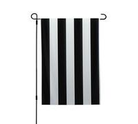 Drapeau de jardin pour l'extérieur - 71,1 x 101,6 cm - Double face - Drapeau de cour saisonnier à rayures noires et blanches - Drapeaux de Saint-Valentin pour décoration de maison de printemps