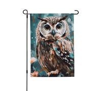 Drapeau de jardin pour l'extérieur - 71,1 x 101,6 cm - Double face - Drapeau de cour saisonnier - Animal mignon - Hibou mignon - Pour la Saint-Valentin - Pour décoration de maison de printemps