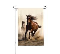 Drapeau de jardin pour l'extérieur - 71,1 x 101,6 cm - Double face - Drapeau de cour saisonnier - Animaux - Cheval courant - Pour la Saint-Valentin - Pour décoration de maison de printemps