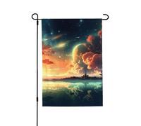 Drapeau de jardin pour l'extérieur - 71,1 x 101,6 cm - Double face - Drapeau de cour saisonnier - Anime Sky - Pour la Saint-Valentin - Pour décoration de maison de printemps