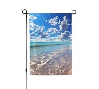 Drapeau de jardin pour l'extérieur - 71,1 x 101,6 cm - Double face - Drapeau de cour saisonnier - Beau nuage - Plage - Saint-Valentin - Pour décoration de maison de printemps