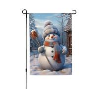 Drapeau de jardin pour l'extérieur - 71,1 x 101,6 cm - Double face - Drapeau de cour saisonnier - Bonhomme de neige - Pour la Saint-Valentin - Pour décoration de maison de printemps