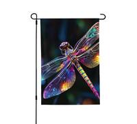 Drapeau de jardin pour l'extérieur - 71,1 x 101,6 cm - Double face - Drapeau de cour saisonnier coloré - Libellule artistique - Drapeaux de Saint-Valentin pour décoration de maison de printemps