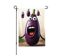 Drapeau de jardin pour l'extérieur - 71,1 x 101,6 cm - Double face - Drapeau de cour saisonnier de dessin animé - Aubergine - Pour la Saint-Valentin - Pour décoration de maison de printemps