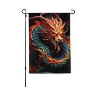 Drapeau de jardin pour l'extérieur - 71,1 x 101,6 cm - Double face - Drapeau de cour saisonnier - Dragon chinois - Pour la Saint-Valentin - Pour décoration de maison de printemps