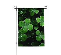 Drapeau de jardin pour l'extérieur - 71,1 x 101,6 cm - Double face - Drapeau de cour saisonnier - Feuilles de la St Patrick - Pour la Saint-Valentin - Pour décoration de maison de printemps