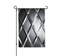 Drapeau de jardin pour l'extérieur - 71,1 x 101,6 cm - Double face - Drapeau de cour saisonnier - Figure géométrique argentée - Drapeaux de Saint-Valentin pour décoration de maison de printemps