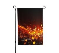 Drapeau de jardin pour l'extérieur - 71,1 x 101,6 cm - Double face - Drapeau de cour saisonnier - Flamme rouge - Note de musique - Drapeaux de Saint-Valentin pour décoration de maison de printemps