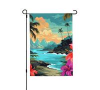 Drapeau de jardin pour l'extérieur - 71,1 x 101,6 cm - Double face - Drapeau de cour saisonnier - Hello Hawaï - Pour la Saint-Valentin - Pour la décoration de la maison et du printemps