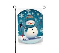Drapeau de jardin pour l'extérieur - 71,1 x 101,6 cm - Double face - Drapeau de cour saisonnier - Joli drapeau de Noël, ski, bonhomme de neige, Saint-Valentin - Pour décoration de maison de printemps