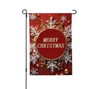 Drapeau de jardin pour l'extérieur - 71,1 x 101,6 cm - Double face - Drapeau de cour saisonnier - Joyeux Noël aussi - Drapeaux de Saint-Valentin pour décoration de maison de printemps