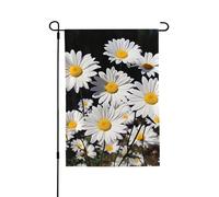 Drapeau de jardin pour l'extérieur - 71,1 x 101,6 cm - Double face - Drapeau de cour saisonnier - Marguerite blanche - Drapeaux de Saint-Valentin pour décoration de maison de printemps