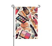 Drapeau de jardin pour l'extérieur - 71,1 x 101,6 cm - Double face - Drapeau de cour saisonnier - Motif cosmétique et maquillage - Pour la Saint-Valentin - Pour décoration de maison de printemps