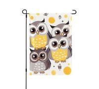 Drapeau de jardin pour l'extérieur - 71,1 x 101,6 cm - Double face - Drapeau de cour saisonnier - Motif hiboux de dessin animé - Joli drapeau de Saint-Valentin pour décoration de maison de printemps