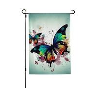 Drapeau de jardin pour l'extérieur - 71,1 x 101,6 cm - Double face - Drapeau de cour saisonnier - Papillon artistique - Pour la Saint-Valentin - Pour décoration de maison de printemps