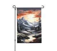 Drapeau de jardin pour l'extérieur - 71,1 x 101,6 cm - Double face - Drapeau de cour saisonnier - Peinture paysagère - Drapeaux de Saint-Valentin pour décoration de maison de printemps