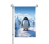 Drapeau de jardin pour l'extérieur - 71,1 x 101,6 cm - Double face - Drapeau de cour saisonnier - Pingouin - Antarctique - Pour la Saint-Valentin - Pour décoration de maison de printemps