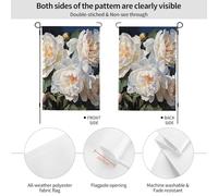 Drapeau de jardin pour l'extérieur - 71,1 x 101,6 cm - Double face - Drapeau de cour saisonnier - Pivoine blanche - Drapeaux de Saint-Valentin pour décoration de maison de printemps