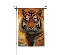 Drapeau de jardin pour l'extérieur - 71,1 x 101,6 cm - Double face - Drapeau de cour saisonnier - Tigre levant - Pour la Saint-Valentin - Pour décoration de maison de printemps