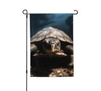 Drapeau de jardin pour l'extérieur - 71,1 x 101,6 cm - Double face - Drapeau de cour saisonnier - Tortue d'animal - Pour la Saint-Valentin - Pour décoration de maison de printemps