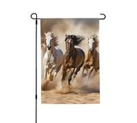 Drapeau de jardin pour l'extérieur - 71,1 x 101,6 cm - Double face - Drapeau de cour saisonnier - Trois chevaux qui courent - Pour la Saint-Valentin - Pour la décoration de la maison et du printemps