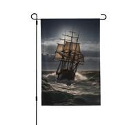 Drapeau de jardin pour l'extérieur - 71,1 x 101,6 cm - Double face - Drapeau de cour saisonnier - Voilier en tempête - Pour la Saint-Valentin - Pour décoration de maison de printemps