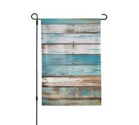 Drapeau de jardin pour l'extérieur - 71,1 x 101,6 cm - Double face - Drapeau de cour vintage en bois - Bleu vieilli - Drapeaux de jardin saisonniers - Drapeau de Saint-Valentin pour décoration de