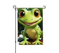 Drapeau de jardin pour l'extérieur - 71,1 x 101,6 cm - Double face - Grenouille mignonne - Drapeaux de jardin saisonniers - Drapeaux d'extérieur - Pour la Saint-Valentin - Pour décoration de maison de