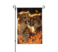 Drapeau de jardin pour l'extérieur - 71,1 x 101,6 cm - Double face - Guépard - Amour - Drapeaux de jardin saisonniers - Pour la Saint-Valentin - Pour décoration de maison de printemps