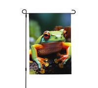 Drapeau de jardin pour l'extérieur - 71,1 x 101,6 cm - Double face - Jolies grenouilles - Drapeaux de jardin saisonniers - Drapeau de Saint-Valentin pour décoration de maison de printemps