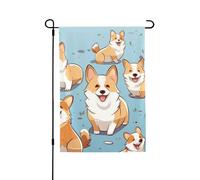 Drapeau de jardin pour l'extérieur - 71,1 x 101,6 cm - Double face - Motif Corgi - Motif Corgi - Drapeaux de jardin saisonniers - Drapeau de Saint-Valentin pour décoration de maison de printemps