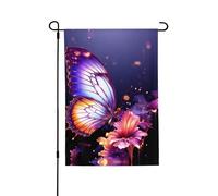 Drapeau de jardin pour l'extérieur - 71,1 x 101,6 cm - Double face - Papillon violet - Drapeaux de jardin saisonniers - Drapeau de Saint-Valentin pour décoration de maison de printemps