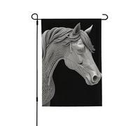 Drapeau de jardin pour l'extérieur - 71,1 x 101,6 cm - Double face - Vue 3D - Cheval - Drapeaux de jardin saisonniers - Drapeau de Saint-Valentin pour décoration de maison de printemps