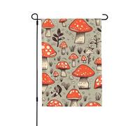 Drapeau de jardin pour l'extérieur - 71,1 x 101,6 cm - Drapeau de cour double face - Champignons de dessin animé - Drapeaux de jardin saisonniers - Drapeaux d'extérieur pour la Saint-Valentin - Pour