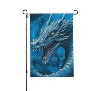 Drapeau de jardin pour l'extérieur - 71,1 x 101,6 cm - Drapeau de cour double face - Dragon bleu froid - Drapeaux de jardin saisonniers - Drapeaux d'extérieur pour la Saint-Valentin - Pour décoration